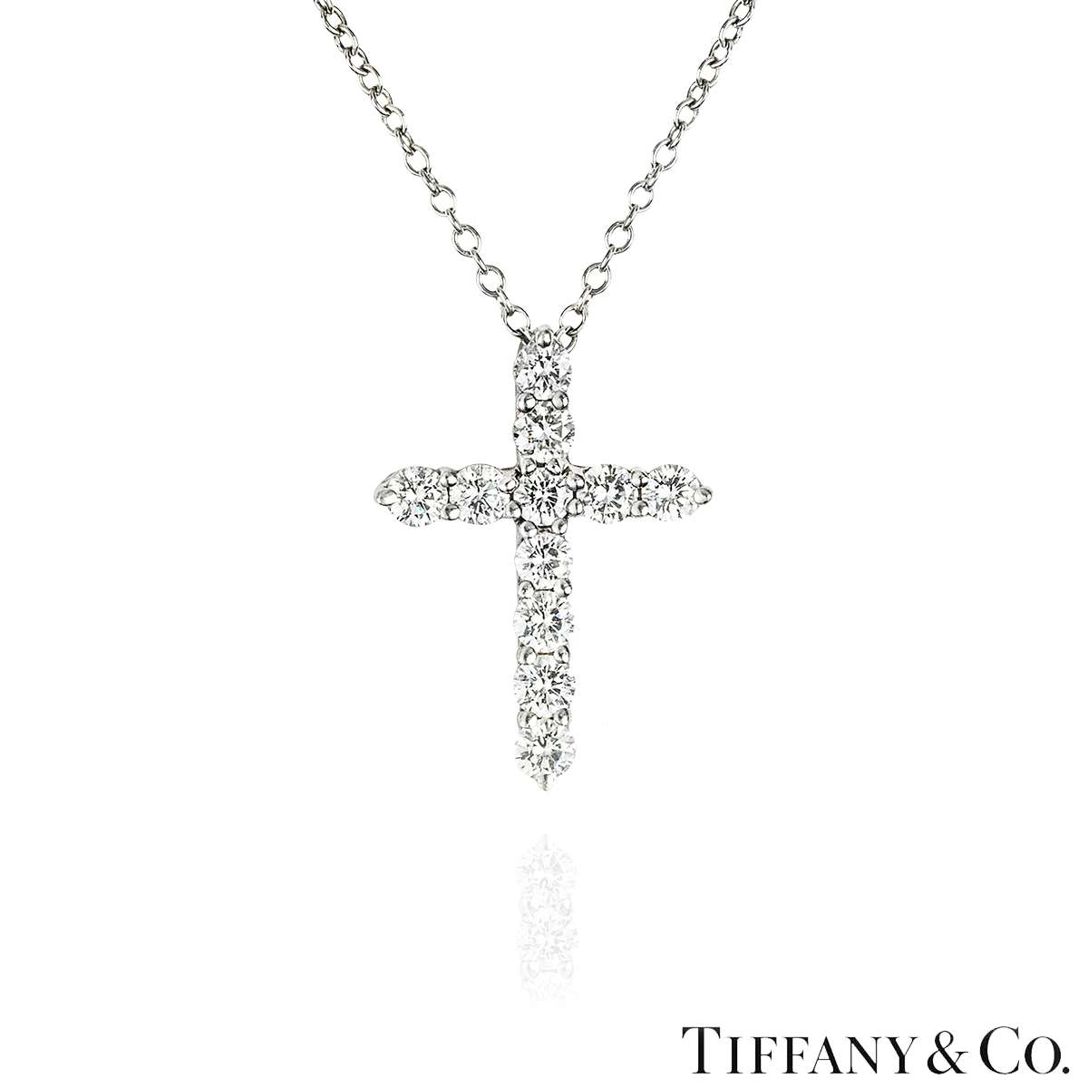 Tiffany & Co. Platinum Diamond Cross Pendant